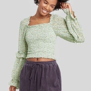 NWOT Rouched Smock Top